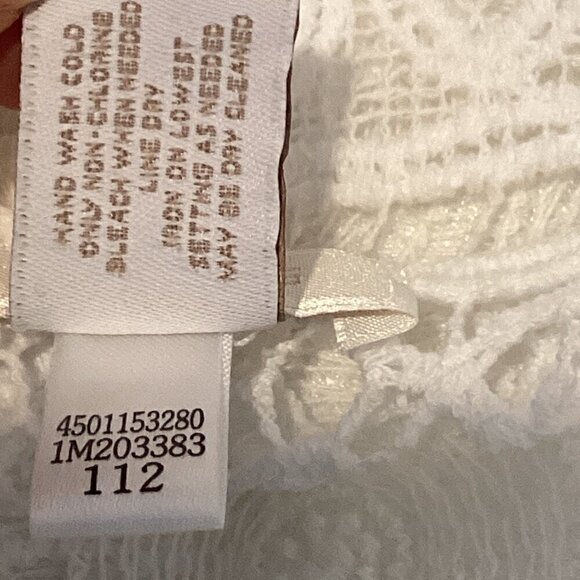 Chico's White Crochet Lace & Mesh Embroidered Tunic Top Sz 2 (L/12) #296K - Picture 6 of 6
